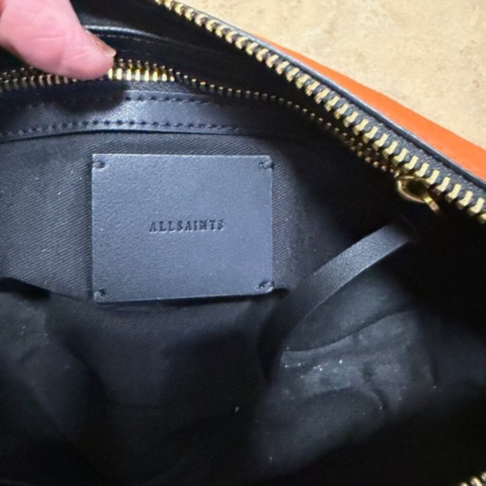 AllSaints Halfmoon Leather Crossbody Bag - Picture 5 of 5